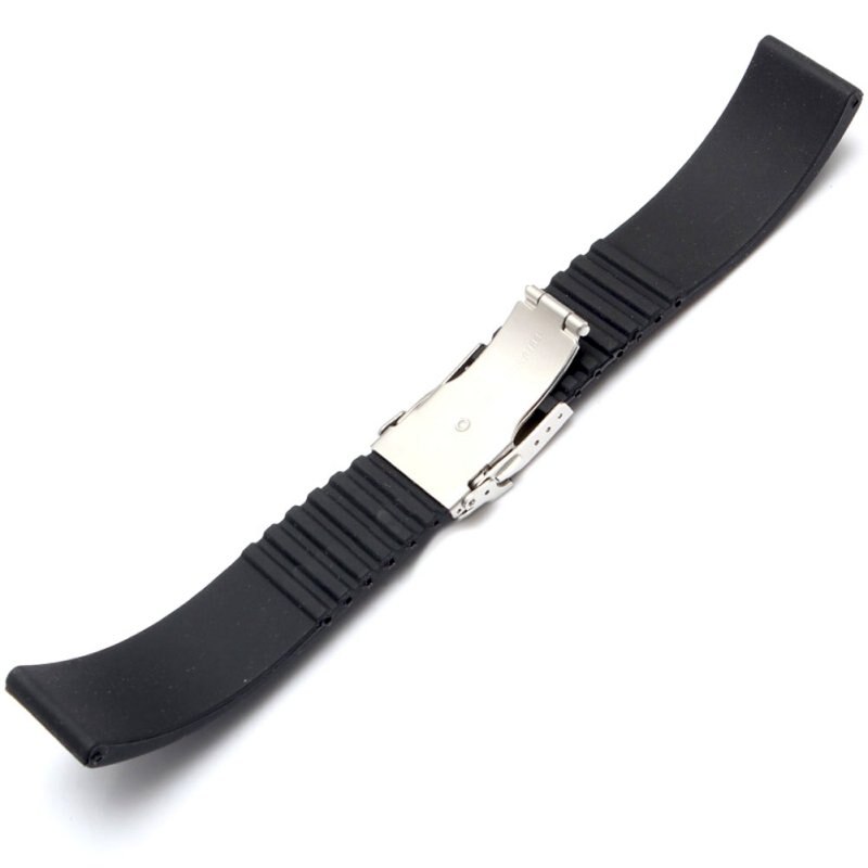 18mm/ 20mm/22mm/24mm reloj hombre Silicone Rubber Watch Strap Deployment Buckle Waterproof Band women's watches Accessories