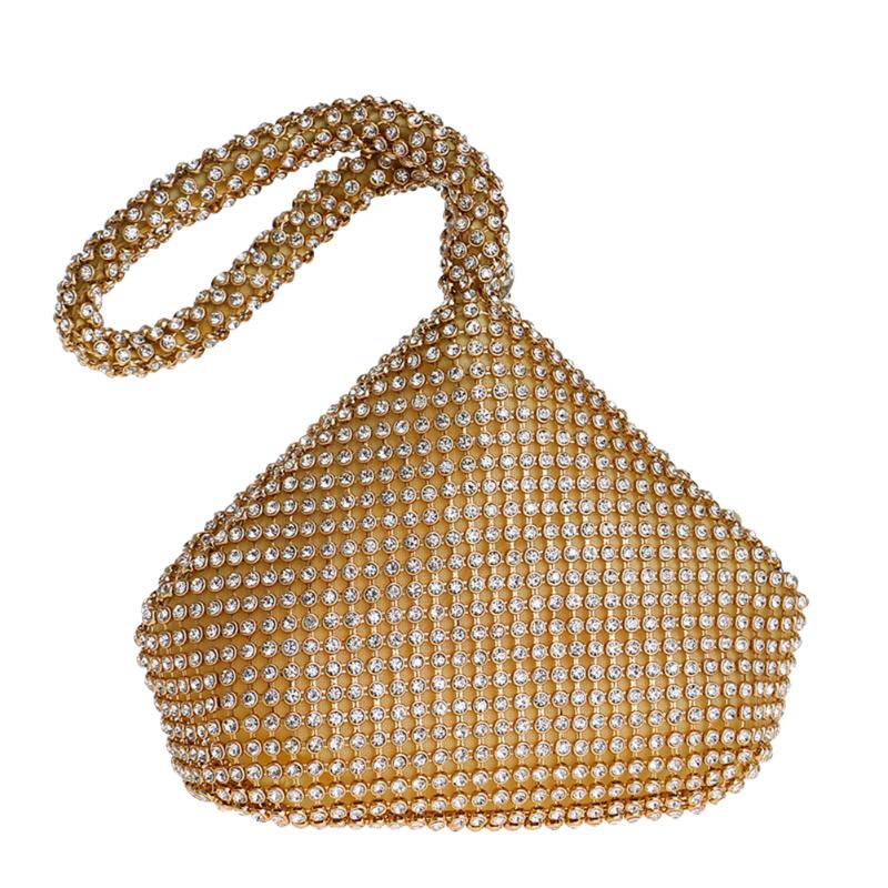 Macio frisado bolsas de noite feminina capa estilo aberto senhora casamento bridalmaid bolsas bolsa para o presente de ano novo embreagem: Ouro / Dourado