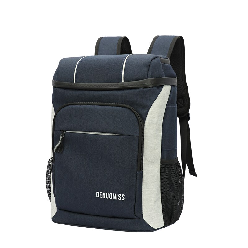 DENUONISS aislamiento gran bolsa Thermo caja para almuerzo o pícnic aislamiento fresco mochila hielo fresco portador térmico bolsos de hombro: 407-Blue