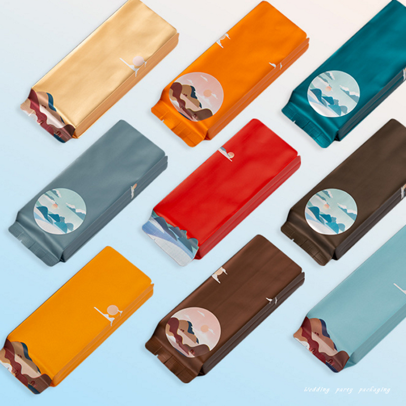 100Pcs/Lot Aluminum Foil Tea Bags Vacuum Heat Seal Packaging Pouches Food Coffee Mylar Foil Bag 152x55mm