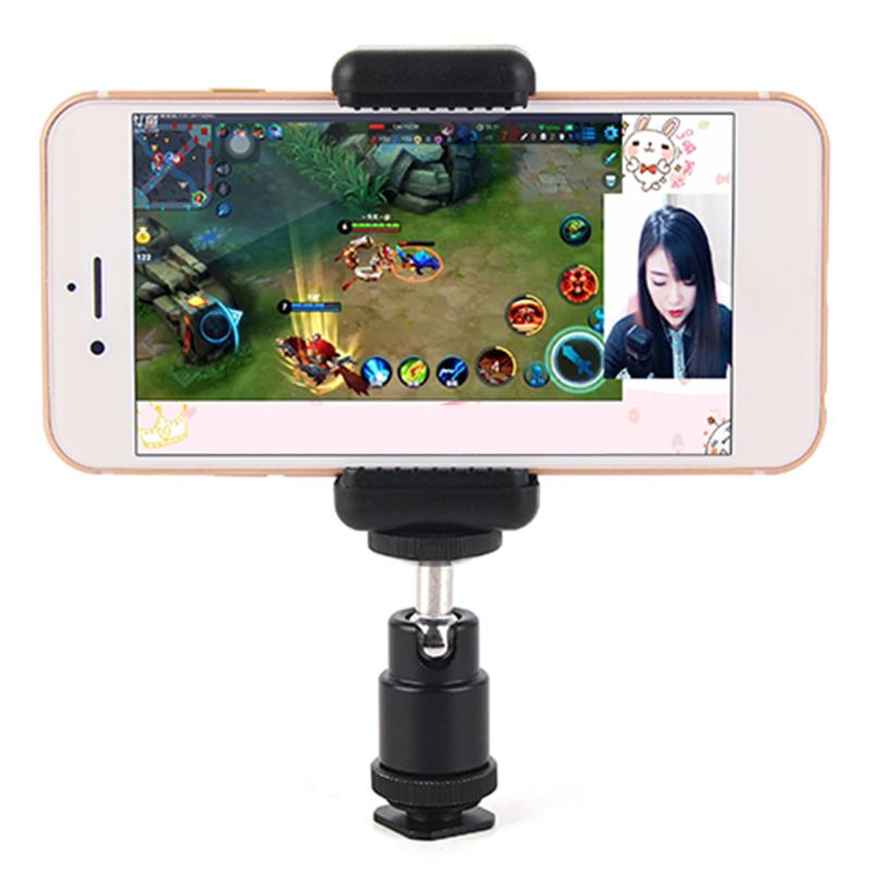 Metalen Flitsschoen Pan Tilt Uitstekende Vakmanschap Goed Duurzaamheid Universele Bal Hoofd andPhone Houder Selfie Clip Mount Stand