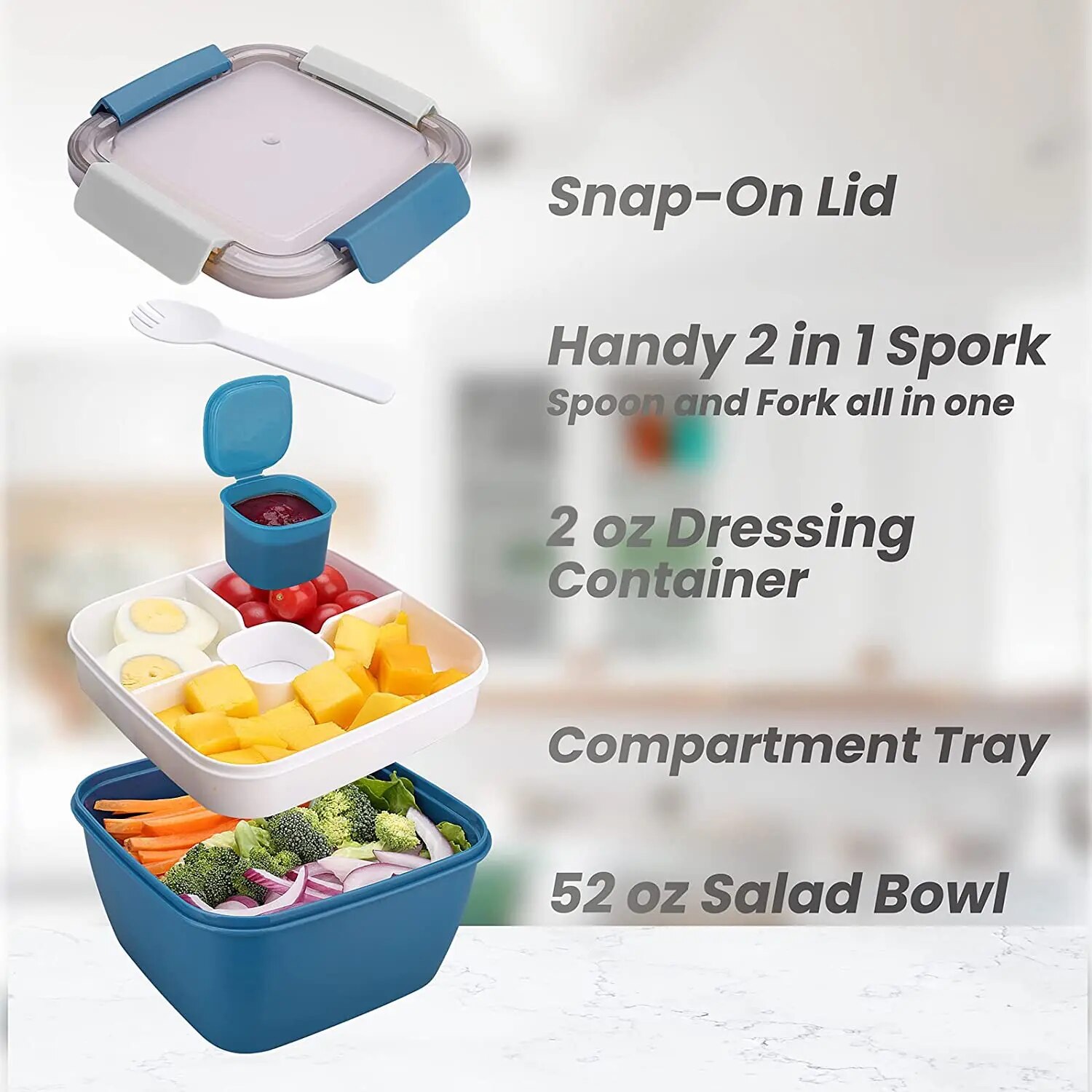 1100 ml/1500 ml Draagbare Lunchbox Container 2 Layer Raster Slakom Bento Dozen Slakommen Lunchbox lunch Container voor Voedsel