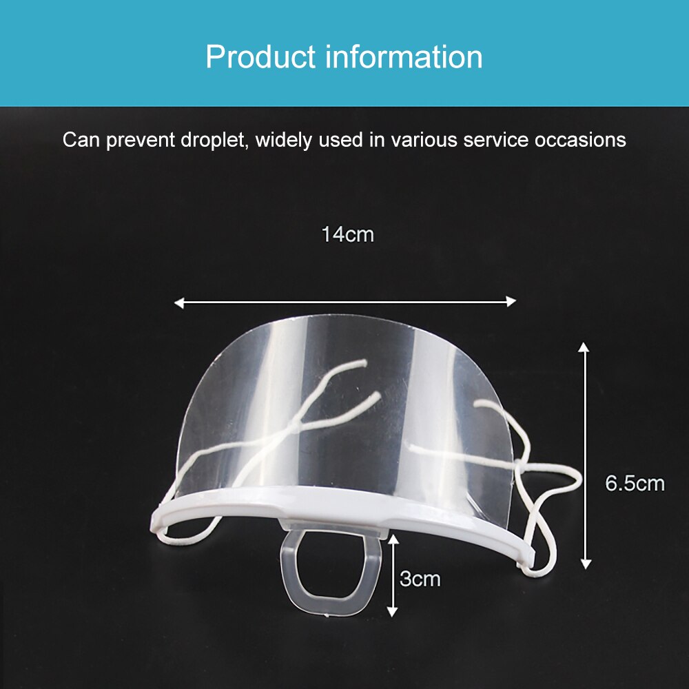 20Pcs Gezondheidszorg Tool Transparante Maskers Permanente Anti Fog Catering Voedsel Hotel Plastic Keuken Restaurant Maskers