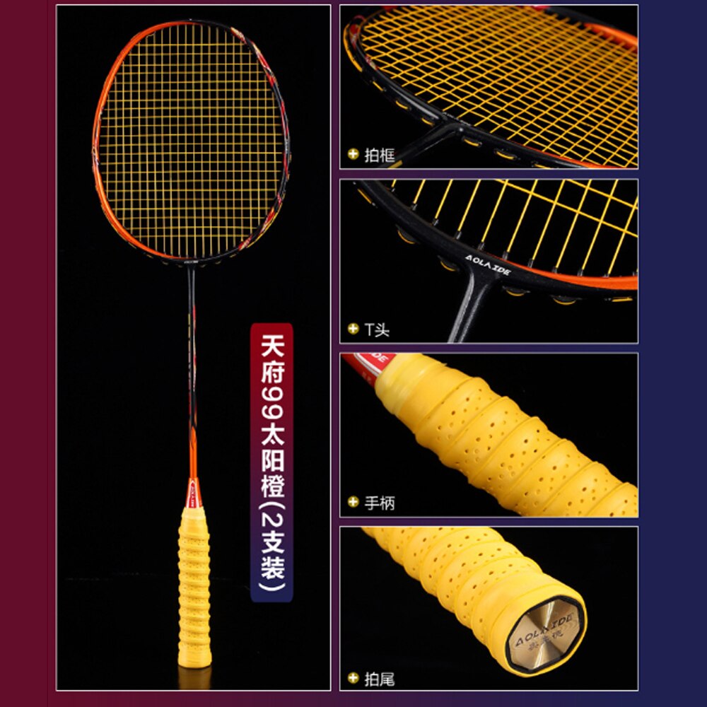 Ultra-light 4u Full Carbon Badminton Racket Adult Durable And Durable Offensive Badminton Racket Single Shot -40