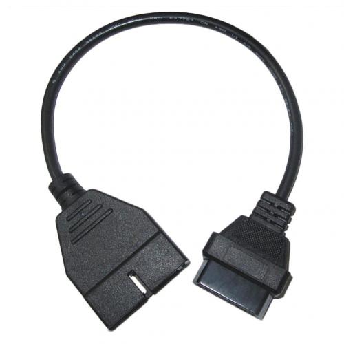 12 Pin to 16Pin OBD/OBD2 Connector Diagnostic Cable Black for Daewoo Adapter: Default Title