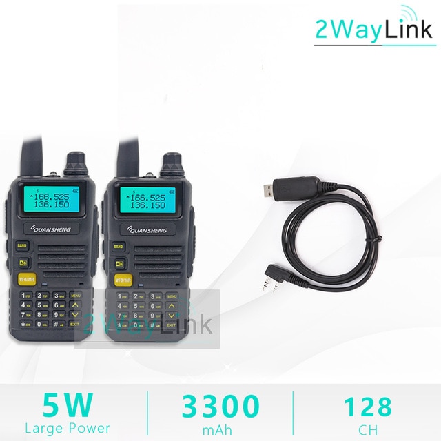 Iluminación led en UV-R50 TG-UV2 Walkie Talkie UV-R50-2 UHF, VHF 5W Radio de dos 3300mAh portátil de iluminación led en UV-R50 (-1) Radio TG-UV50R