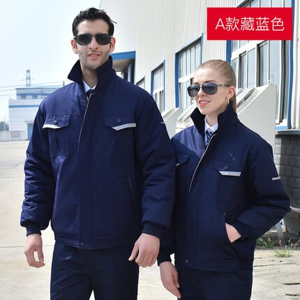 Winter Arbeitskleidung Overall für Männer Frauen Baumwolle Mantel Jacke Tragen-beständig Auto Reparatur Bau Fabrik Arbeits Uniformen: A / 185
