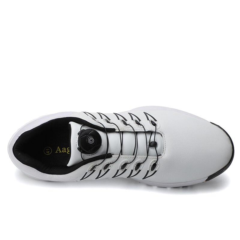 Original golf herrskor snabb snörning läder sportskor anti slip herr golf sneakers märke f sko gym sneakers big boy