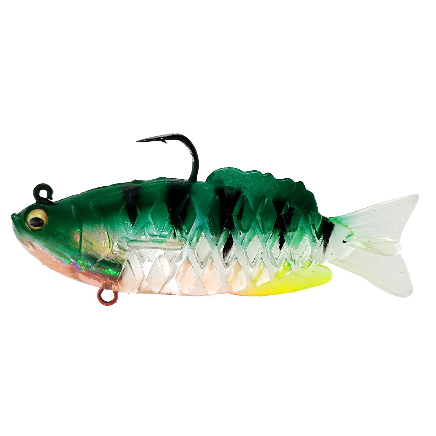 THETIME NAUGHTY Soft Shad Bait 21g Ultrasoft Multisection Silicone Jig Head Lure Dark Sleeper Swimbait for Bass Fishing: Color 02
