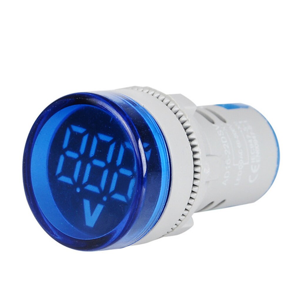 AC12-500V Led Digitale Voltmeter Display Gauge Voltage 22Mm Volt Meter Indicator Signaal Lamp Autolichten Tester: Blue