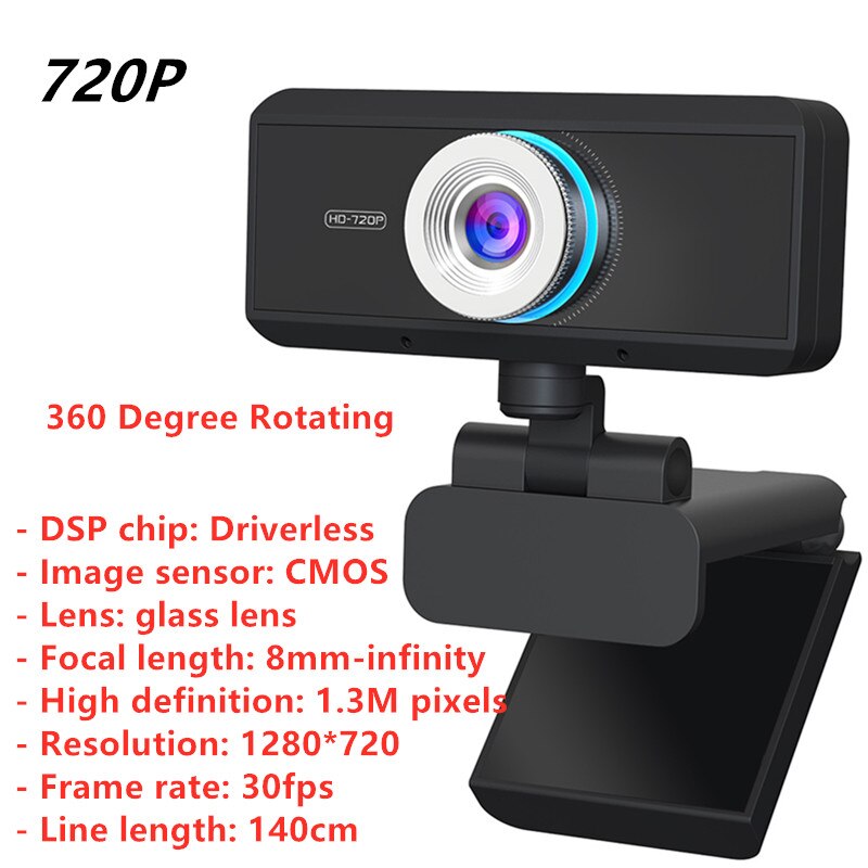 Webcam 1080p Computer Camera USB 4k Web Camera 60fps With Microphone Full HD 1080p Webcam For PC Laptop 720P 6 Type: 720P 1.3M pixels