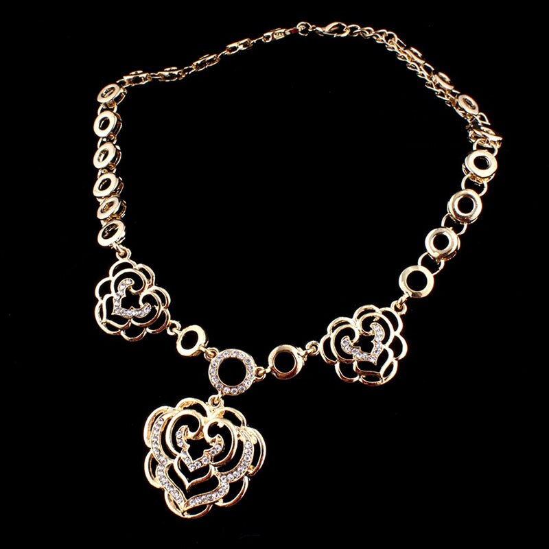 Jiayijiaduo Afrikanischen Schmuck einstellen Gold Farbe Halskette Ohrringe Armbinde Ring einstellen für frauen Hochzeit Schmuck Zubehör