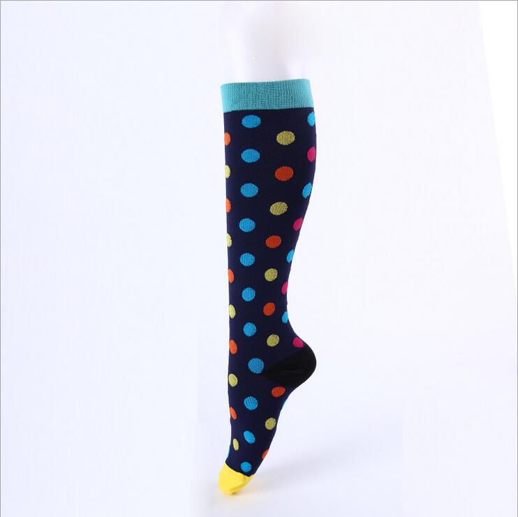 YF&TT Summer Women Compression Socks Stockings Nylon Women Sport Cycling Socks: Blue / M/L