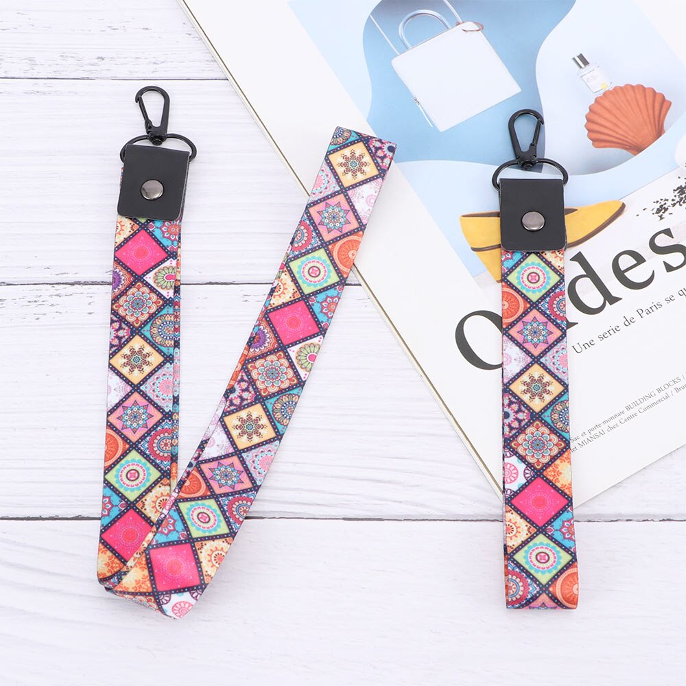 Badge Tag Hang Strap Keychain Plaid Mobile Phone Straps Key Rope Lanyards Wrist Band