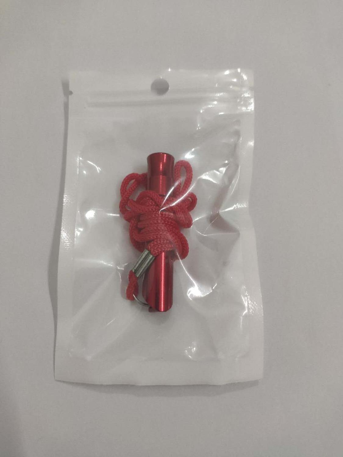 Outdoor Survival Whistle, Lifeguard Whistle, Aluminum Alloy Survival Whistle, Referee Whistle with Rope, Children's Whistle: Red