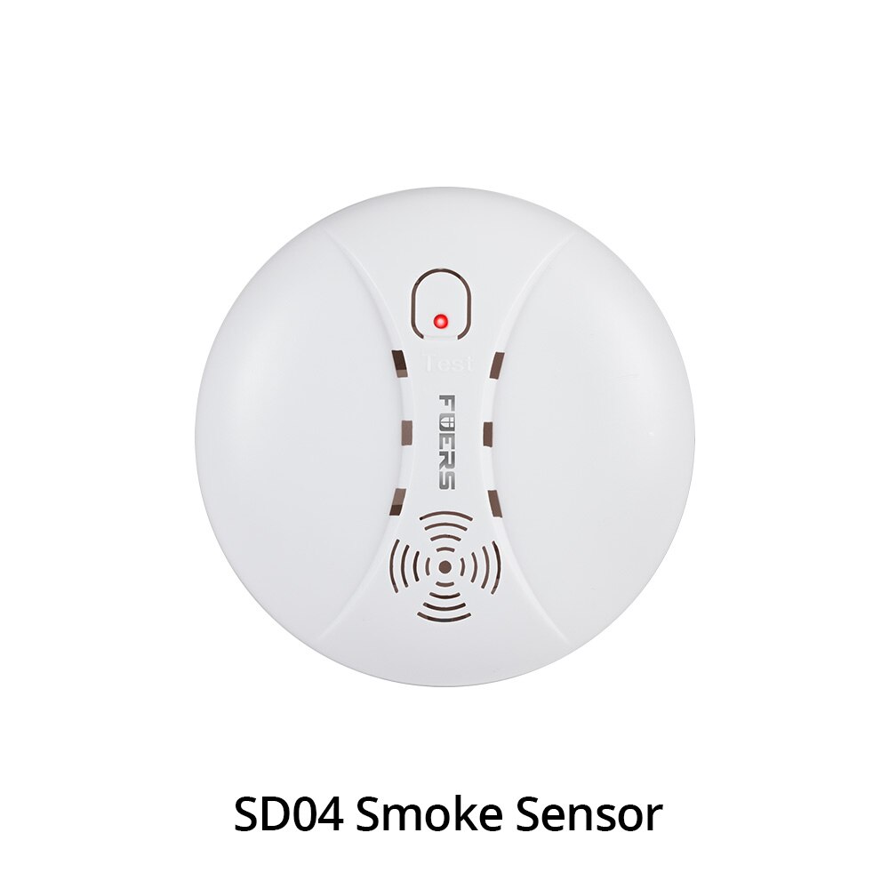 Fuers-sistema de alarma inteligente Tuya para el hogar, alarma antirrobo con WIFI, GSM, con pantalla LCD a Color, Sensor de movimiento de seguridad: SD04 Smoke Sensor