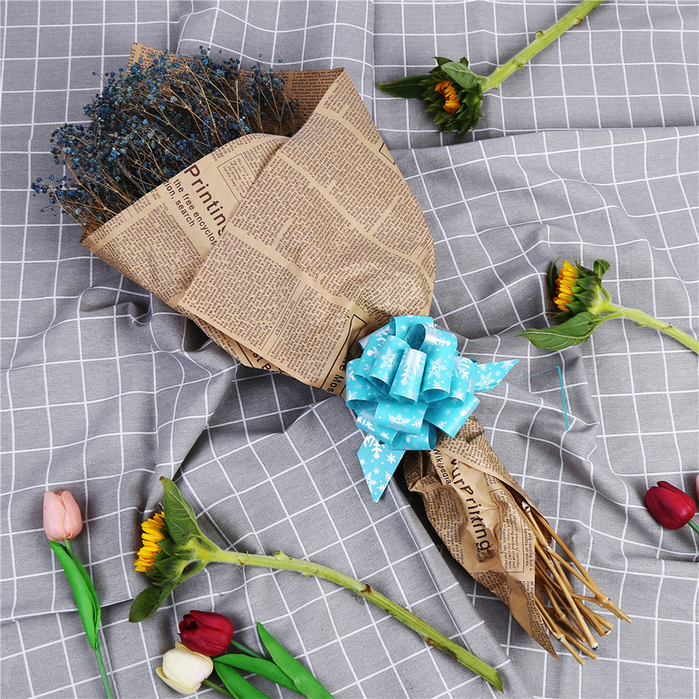 12 Pcs Wedding decoration Christmas Pull Flower Ribbon DIY Handmade Ribbon Strips Happy Year Decoration