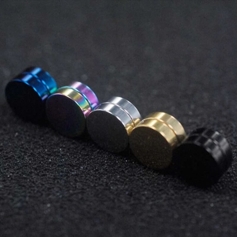 Runde SchöNe Kreis Nicht durchbohren 1PC Starke Magneten Magnet Ohr Mens Clip etwa6mm/8mm/10mm/12mm5 Farben Mädchen Ohrringe