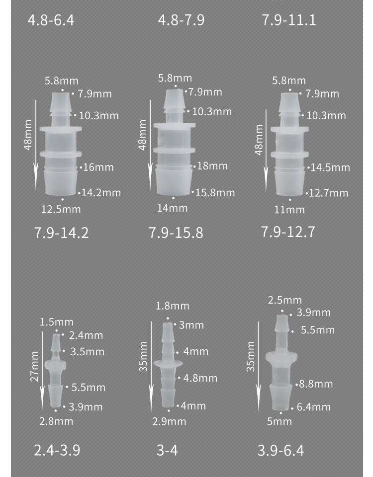 Aquarium Hose Variable Diameter Straight-through Joint, Adapt to Various Sizes of Hoses, Fish Tank Garden Water Pipe Adapter