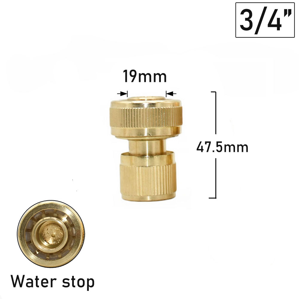 Copper Connector 1/2 5/8 3/4 Garden Hose Quick Connector Brass Metal Repair Fitting Water Pipe Coupler: PURPLE