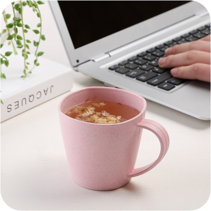 Excellente 1Pc sain blé paille lait tasse Protection de l'environnement épais Anti-tasses chaudes
