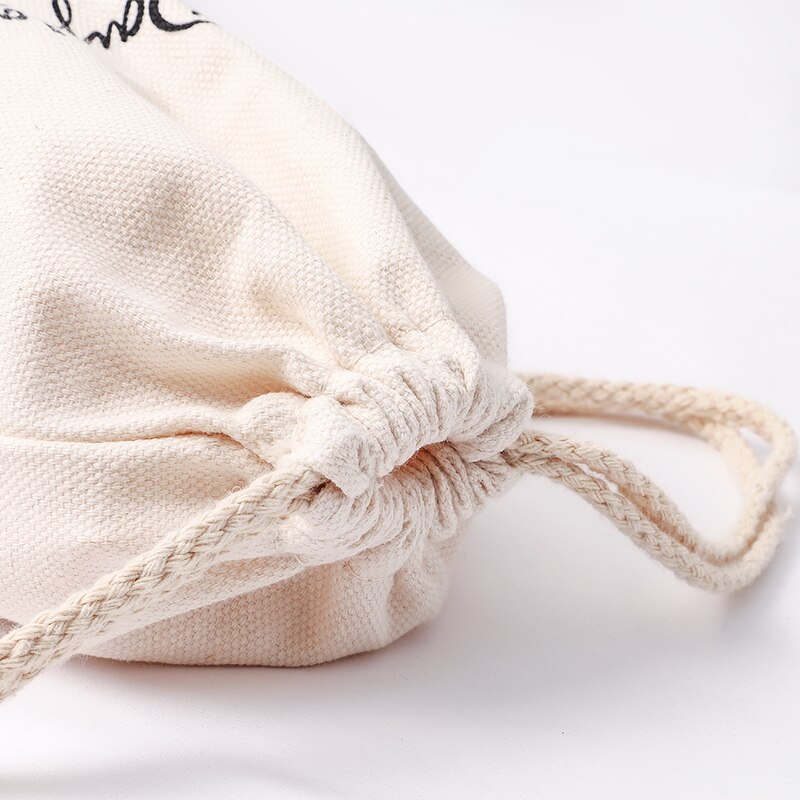 Canvas Cotton Drawstring Dance Bags Beige Carrying Bags Dance Slippers Bags for girls Women