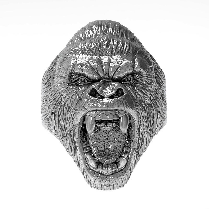 Gorilla Skull Alloy Ring for Men Retro Exaggerated Personality Men's Rings Jewelry Accessories