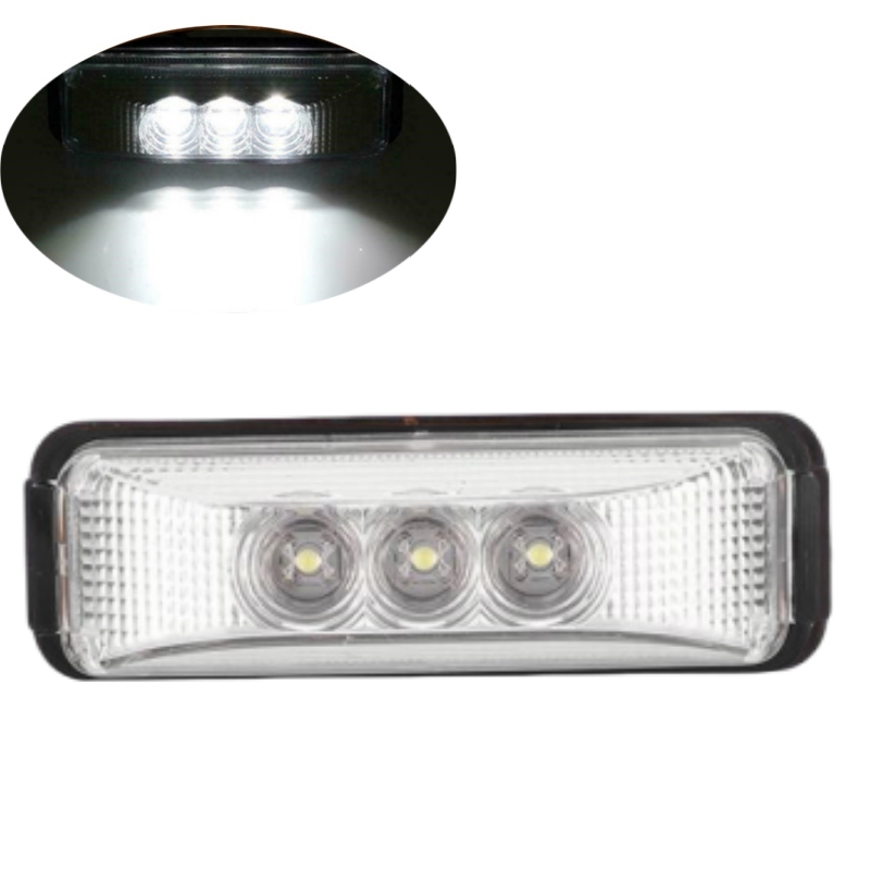 Pick Up Truck Light Waterproof Trailer Lights Clear White Lights 12V 3 LED Fender Front Side Cab Pickup RV Truck Side Marker