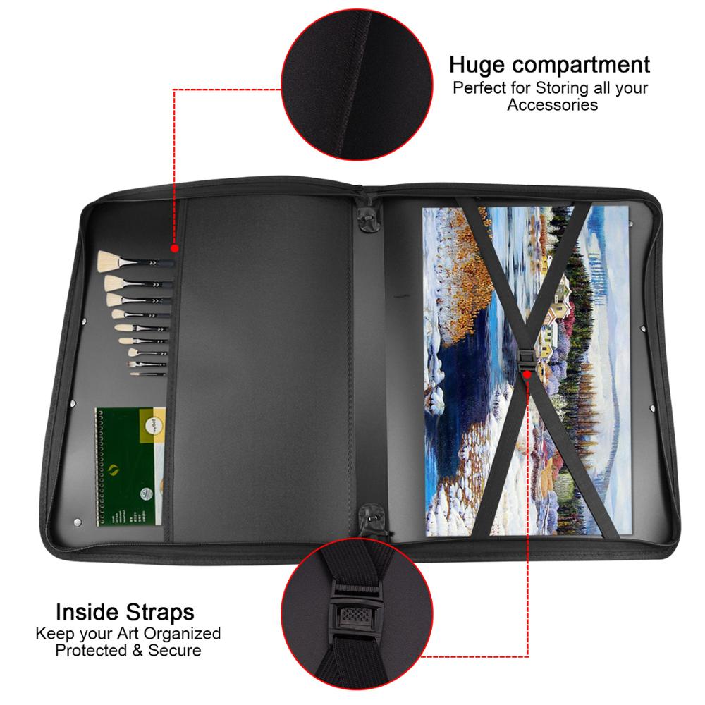 Art Portfolio Expanding Folder File Organizer Carry Case Bag for Artwork Drawing Painting Sketch Photography Poster Painting Bag