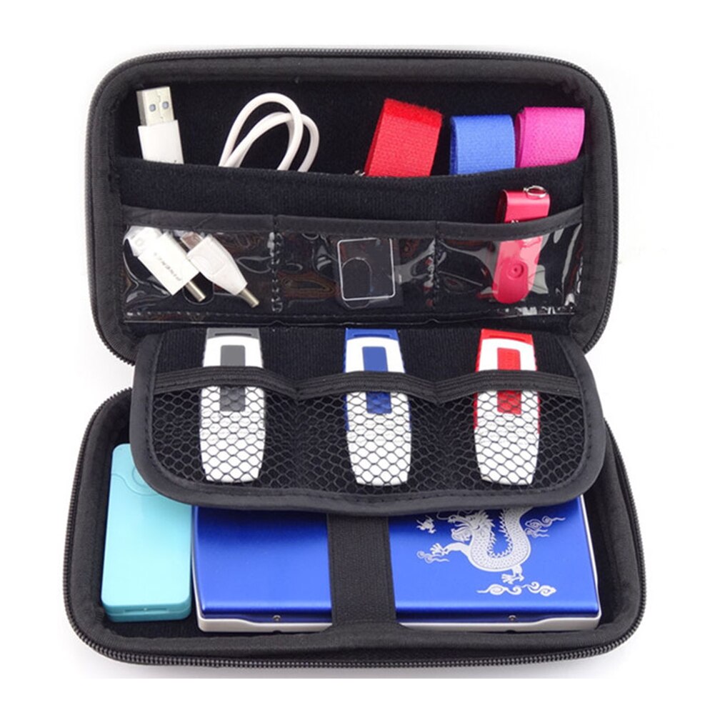Portable USB Hard Drive Disk Carry Case Cable Earphone Phone Storage Pouch Bag