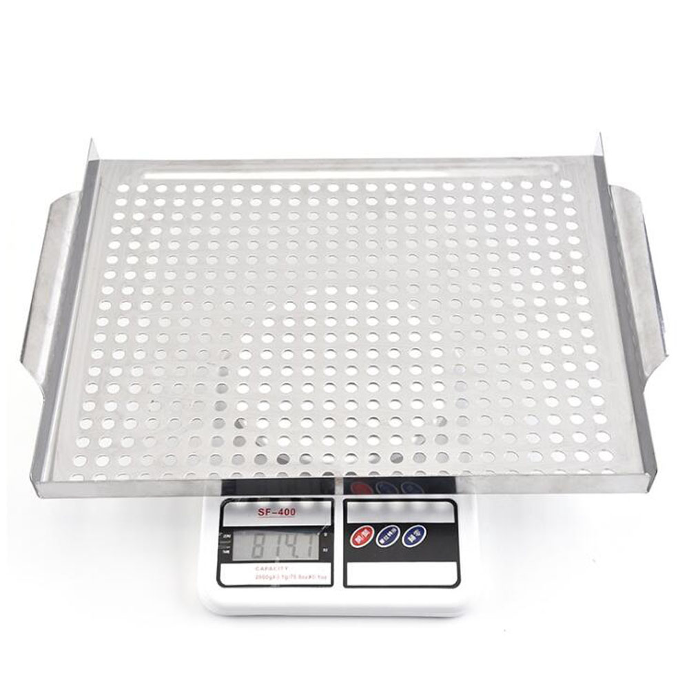 Bandeja de parrilla de acero inoxidable para hornear, cesta para parrilla de verduras, rejilla para barbacoa, utensilios para Wok para barbacoa