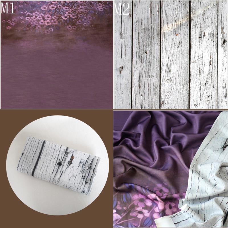 150 cm x 150 cm Bloemen Veld Achtergrond Studio Fotoshoot Props Houten Plank Poseren Stof Wasbaar Baby Shower: M1 M2