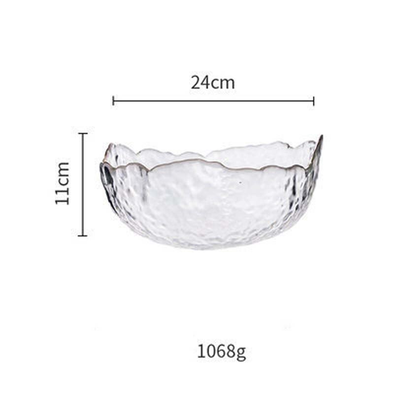 Green Code Irregular Glass Household Drawing Phnom Penh Glacier Fruit Salad Bowl Pyrex Fruit and Vegetable Plate