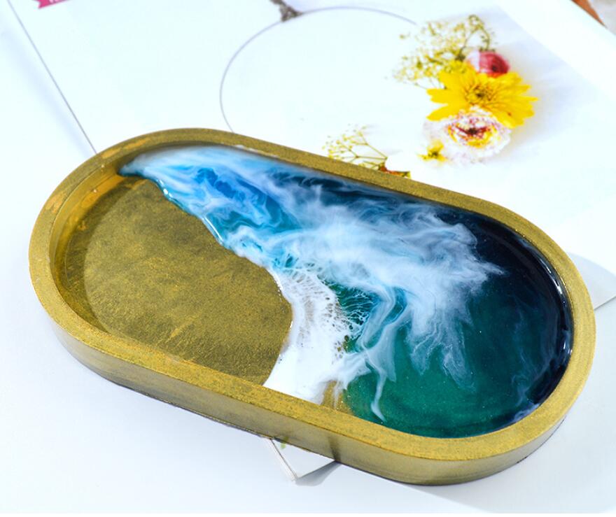 Diy Crystal Epoxy Hars Oval Lade Coaster Silicone Mold Resin Mould Casting Mallen Handgemaakte Sieraden Opbergvak