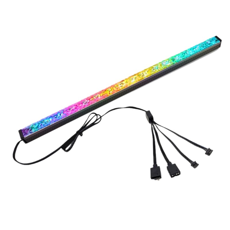 -COOLMOON Computer 5V/3PIN Aluminum RGB Color Light Strip Chassis Light with netic Multicolor RGB LED Pollution Lamp
