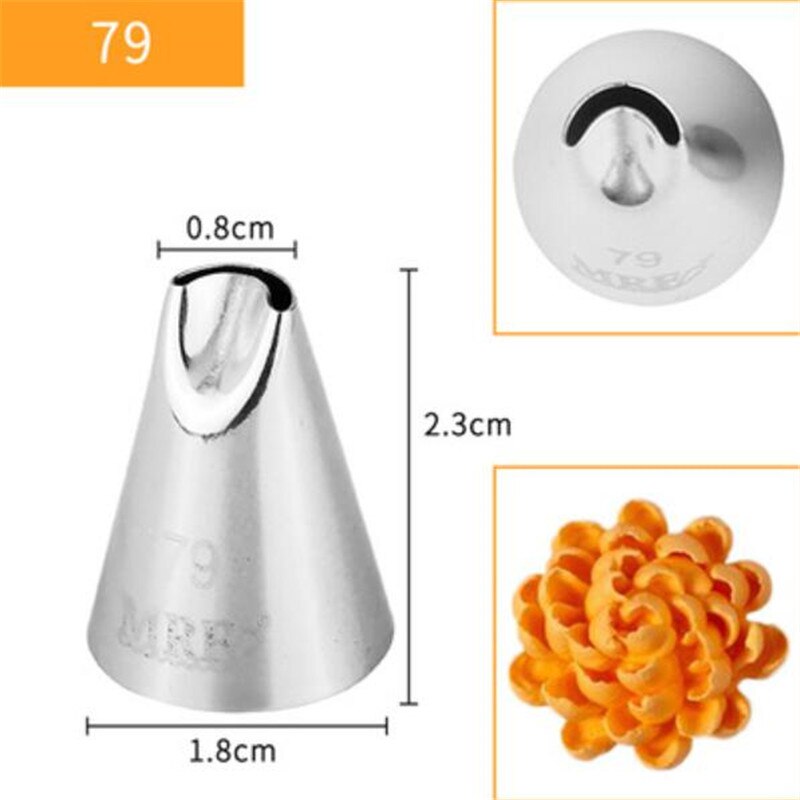 #79 #402 # 402L Chrysant Nozzles Voor Cake Decorating Tulip Gebak Nozzle Vetplanten Icing Piping Tips Bakvormen Pastry 3Pcs Set: 1PC 79