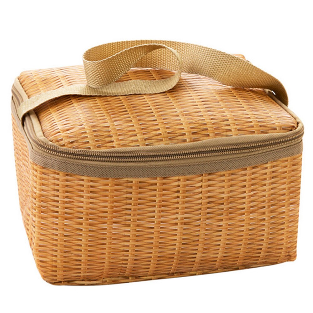 Thermische Mittagessen Box Woven Große Kapazität Mittagessen Tasche Kinder Frauen Männer Isolierung Wasserdichte Tragbare Picknick Isolierte Lebensmittel Lagerung Box