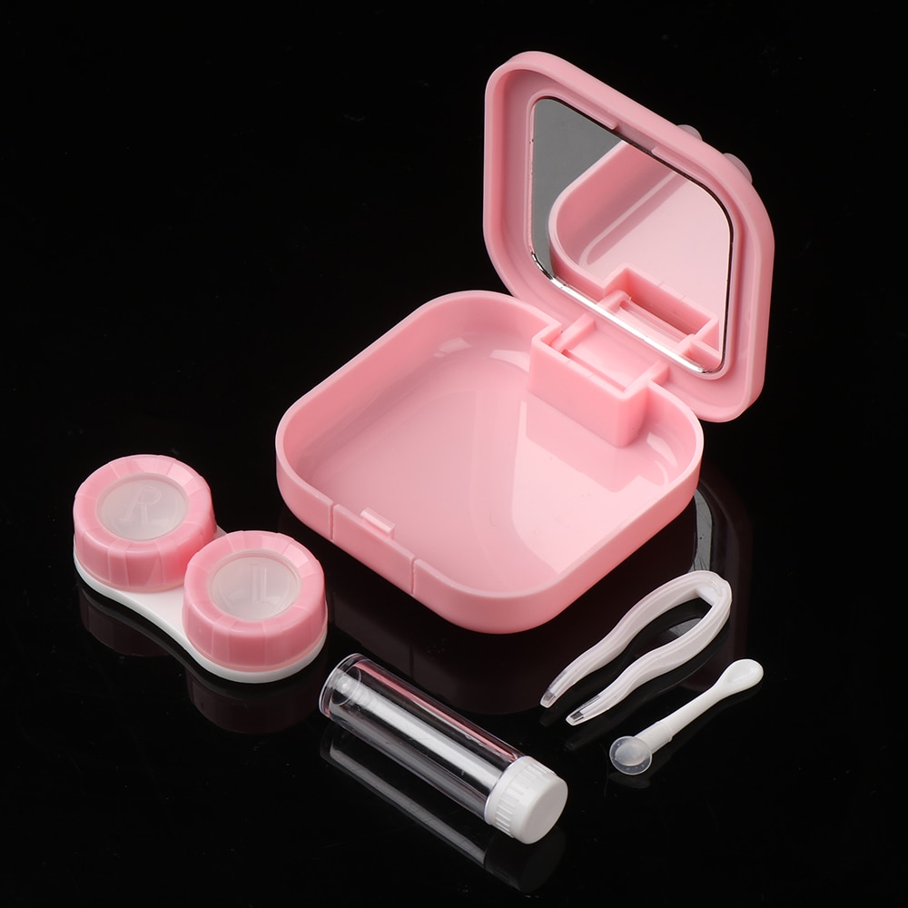 Portable Contact Lens Box Flower Eye Contact Lenses For Eyes Contacts Lenses Box Travel Eyes Care Kit