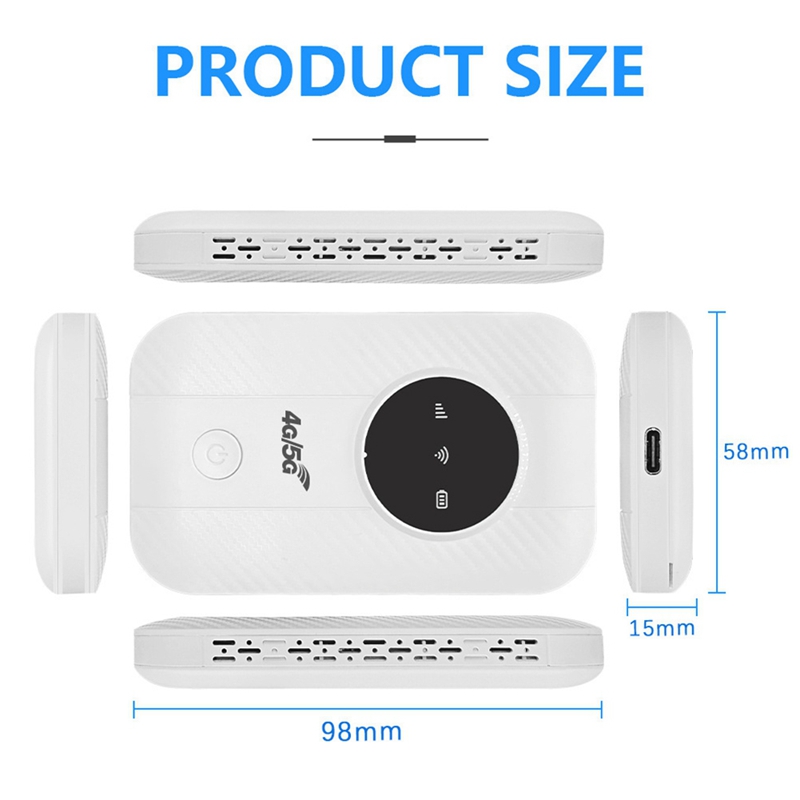 LTE 4G 5G Modem Router, 300Mbps Hotspot Up To 10 Devices, SIM Card Slot, 2100Mah Battery, For Travel, Business Trip-AU32