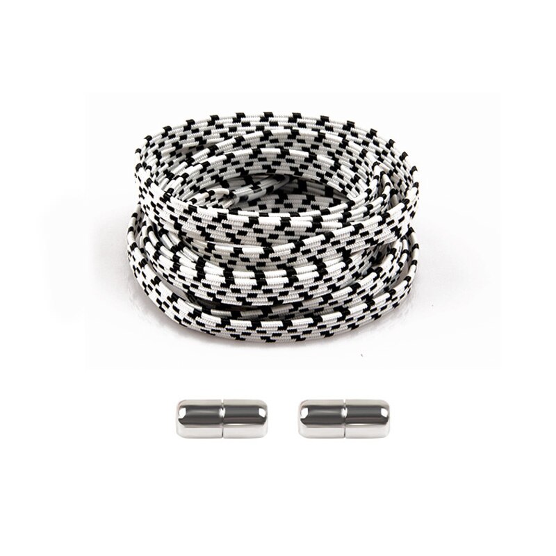 1 paar veters zonder strik, platte elastische veters, kindersneakers voor volwassenen, veters, snelle, luie veters, schoenveters met metalen capsulegesp