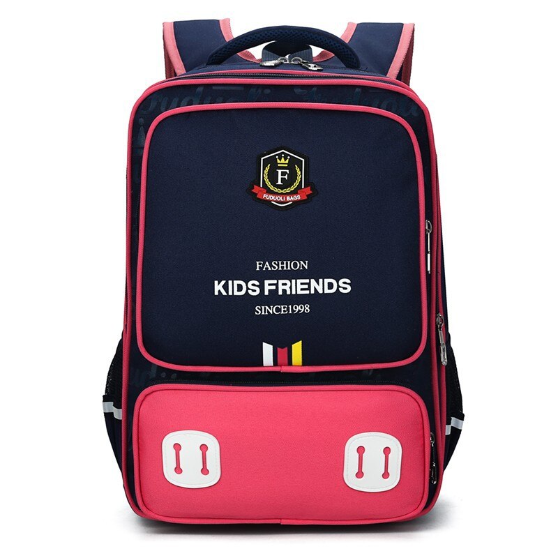 children orthopedic backpack for teen boys girls school bag British style school backpacks Large capacity nylon school bags: rose