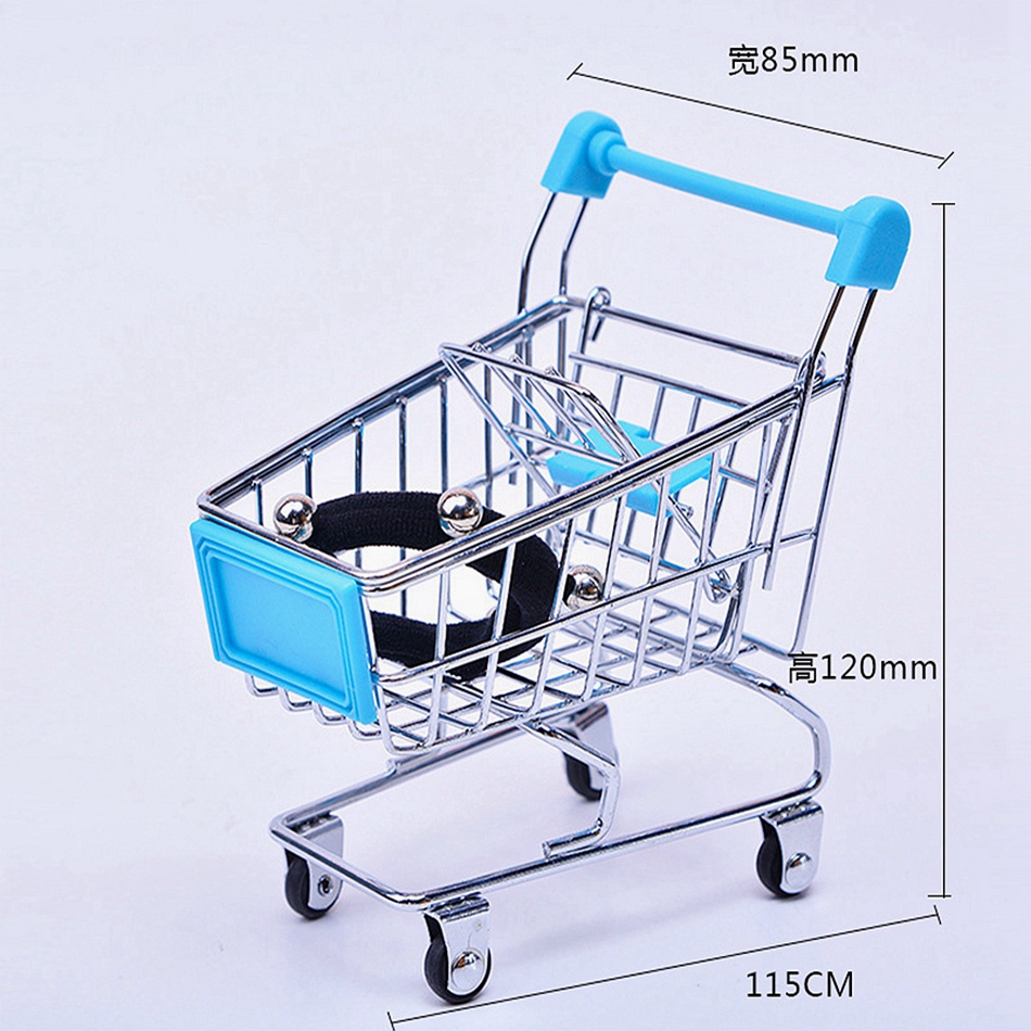 Mini Supermarkt Winkelen Trolley Telefoon Houder Bureau Opslag Speelgoed Winkelwagen Baby Speelgoed Handcarft Winkelwagen