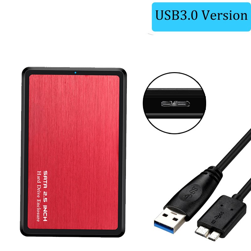 2.5 tums usb 3.0 to sata hdd fodral verktygsfritt stöd 6tb uasp protokoll hårddisk hölje aluminium & abs material: Aluminiumrött