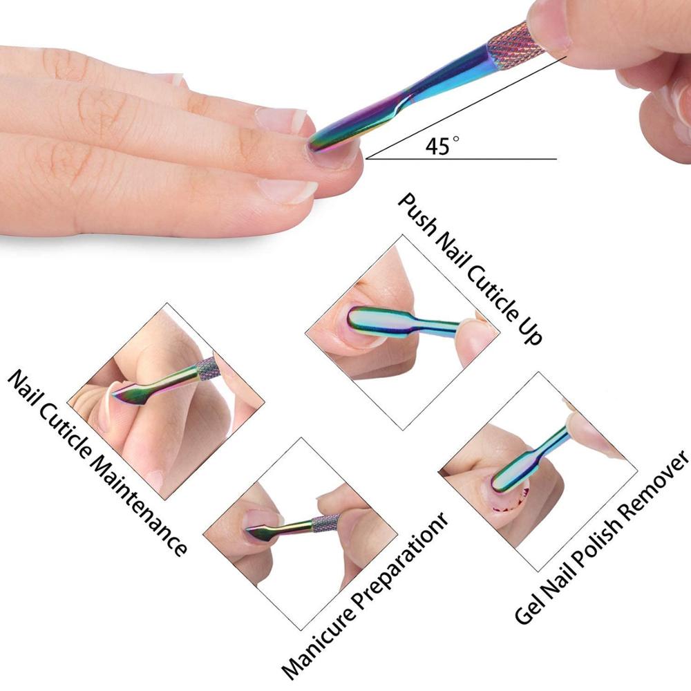 3PCS Stainless Steel Nails Cuticle Nipper Pusher Remover Polish Scrapper Set for Home Manicure Nail Care Tools