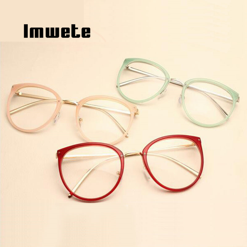 #39 optiske gjennomsiktige briller kvinner nærsynthet briller innfatning metall briller klare linser kvinners briller