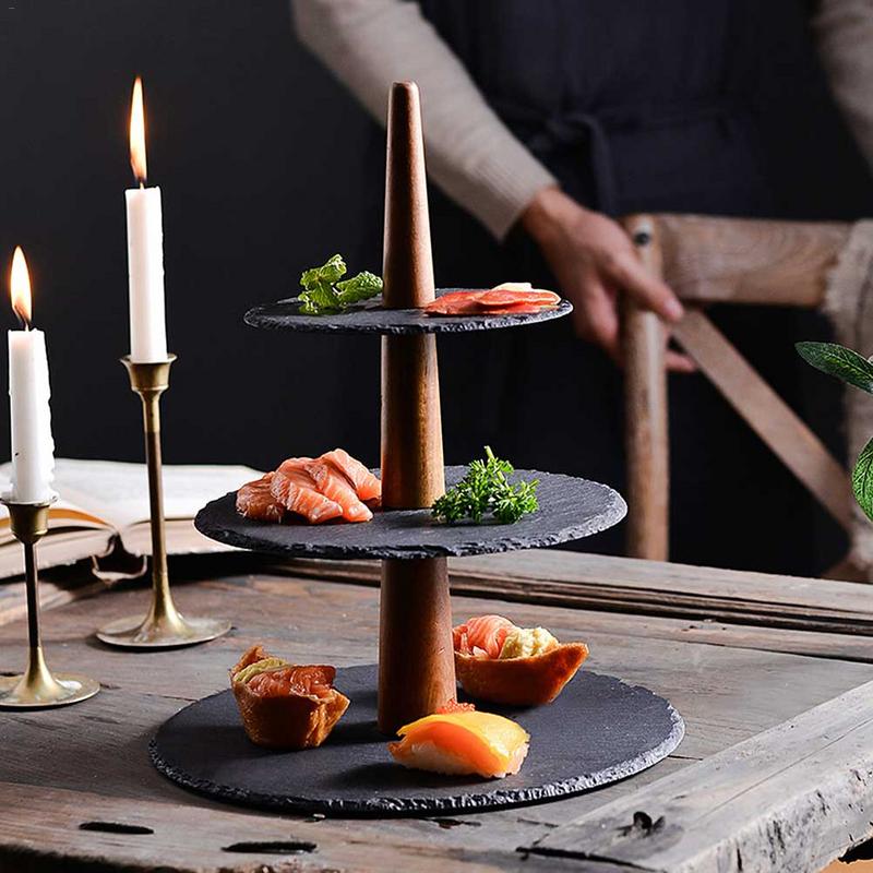 3 Tier Cake Tray Anti-slip Cupcake Sushi Dessert Display Stand Serving Platter Rack