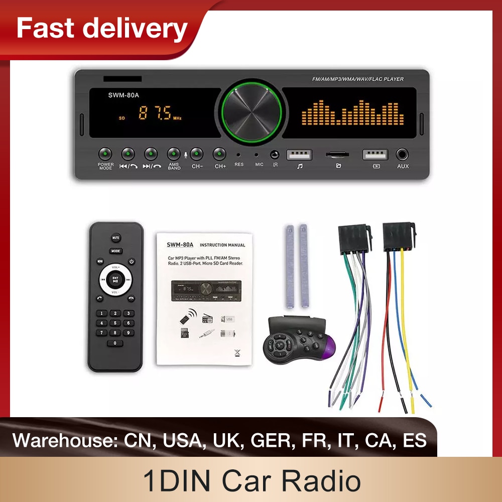Autoradio 1 Din Auto Stereo MP3 Speler Bluetooth Fm Am Autoradio Autoradio Radio Afstandsbediening Auto MP3 Multimedia speler