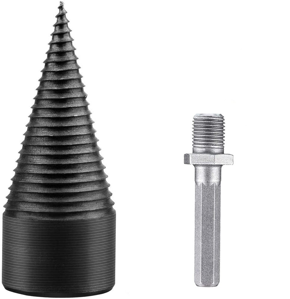 Wood Splitting Drill Electric Hammer Percussion Drill Household Hand Electric DrillWood Splitting Machine Spiral Drill: Hex shank