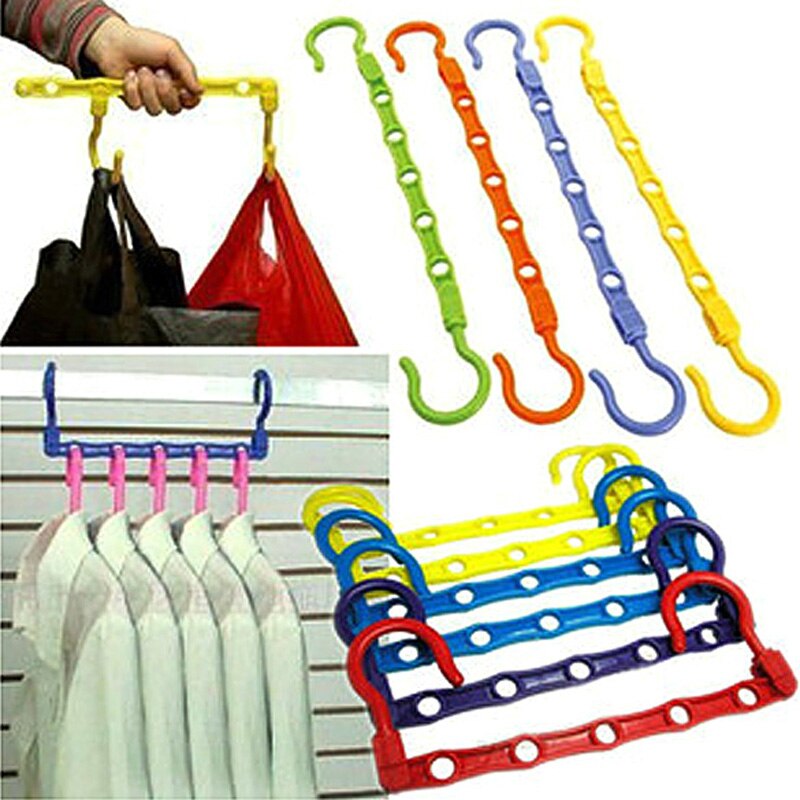 2Pcs Nuttig 5-Hole Space Saver Wonder Magic Hanger Haak Closet Organizer V1NF