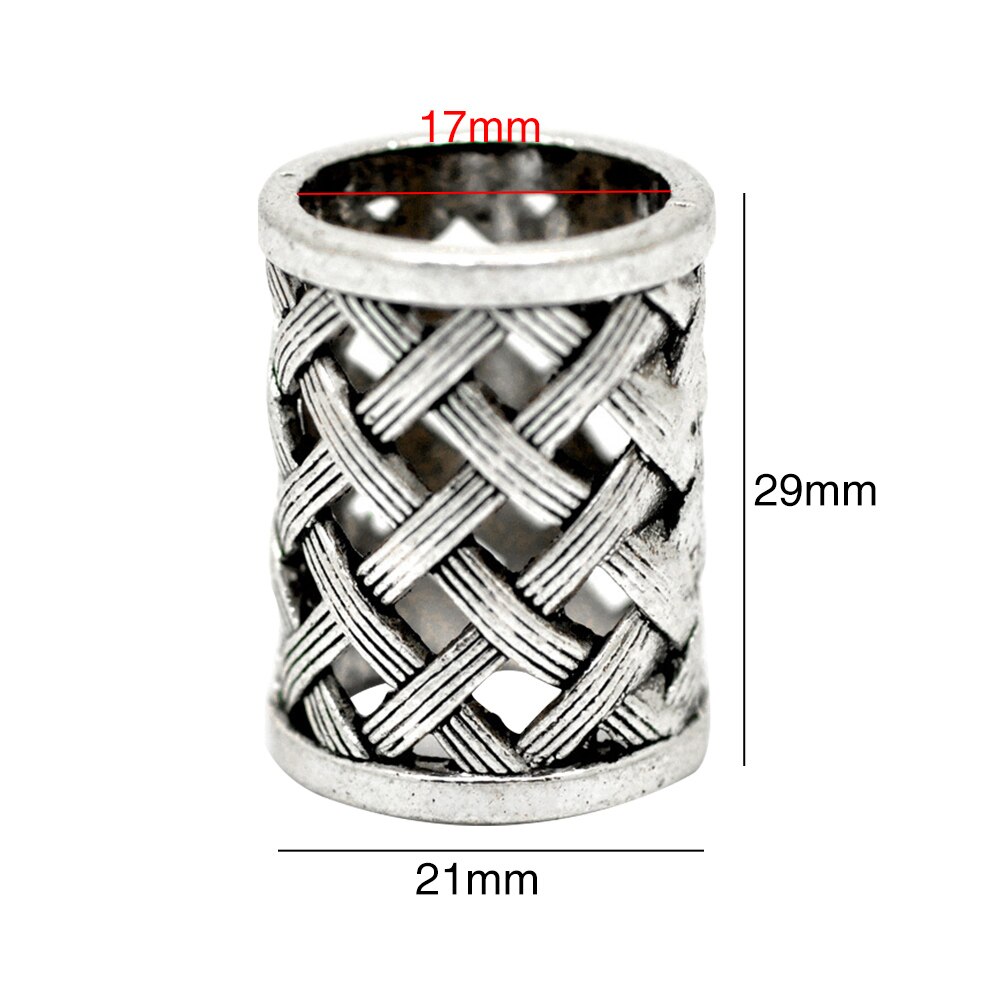 10 Uds Clips joyería artesanal decoración de peinado 17mm agujero Dreadlock Cuff trenzado accesorios anillos cuentas horquilla de pelo DIY